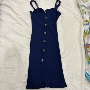Chic Navy Button-Front Dress